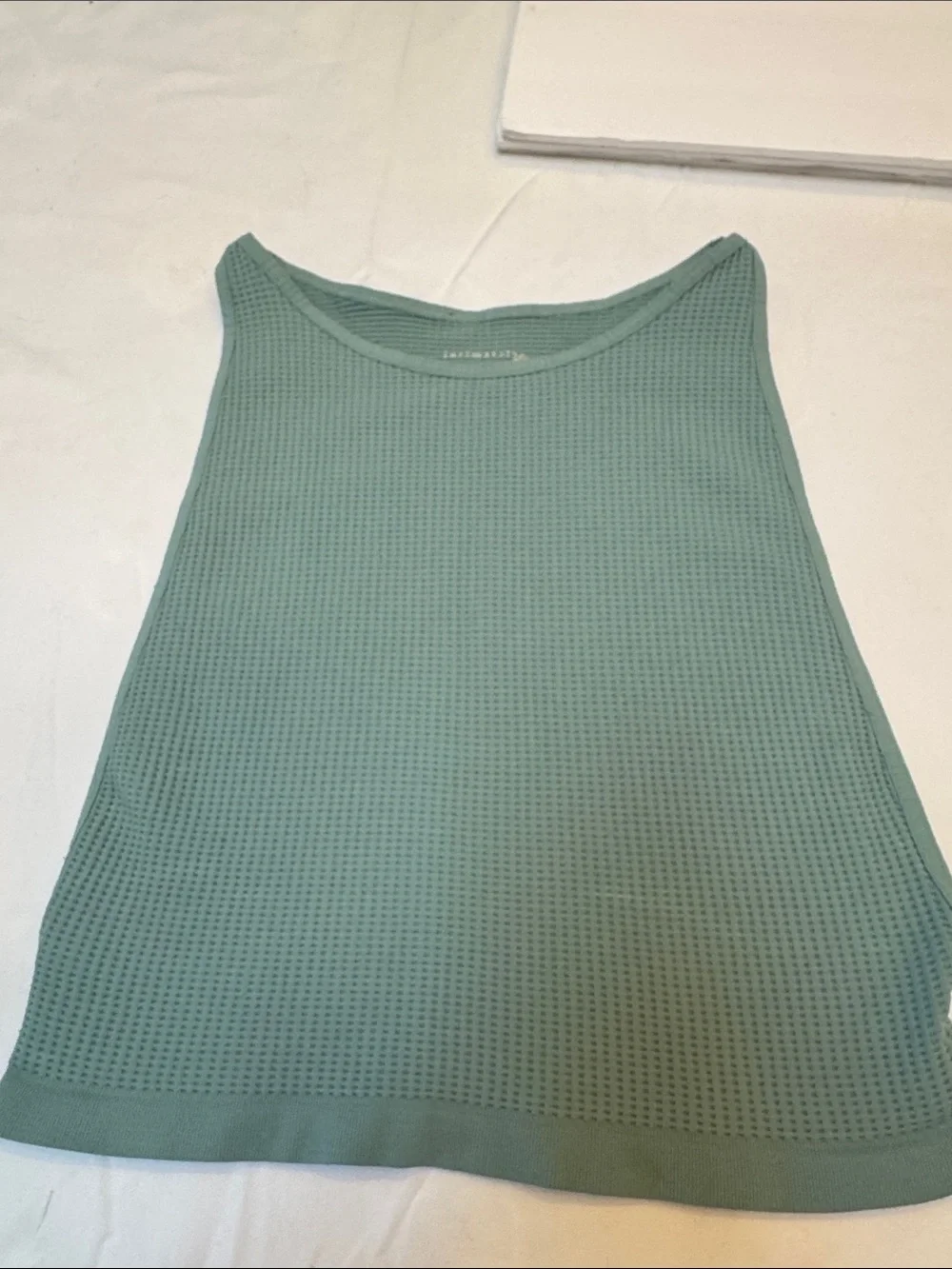 Free People Mint Green Waffle Knit crop Tank